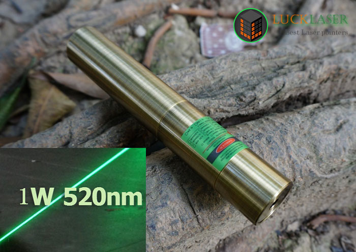 520nm 500mw~1000mw grass green laser pointer Bronze style - Click Image to Close